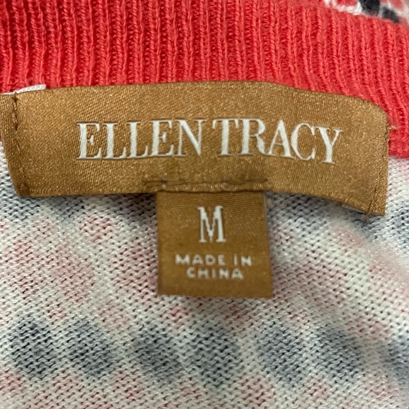 Ellen Tracy abstract patterned red and black cardigan / M / EUC - Picture 12 of 14